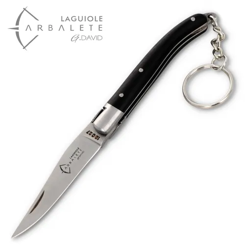 Arbalete David - 8 cm Laguiole Schlüsselanhänger Taschenmesser - Ebenholz Messer