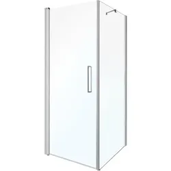 Kerra Monica Duschkabine 80x80 ohne Duschwanne - Chromprofile, 6 mm ESG Glas - Moderne Duschkabine Monica 80x80, ausgestattet mit verchromten Aluminiumprofilen und gehärtetem 6 mm Glas. Mit Lift-System für müheloses Öffnen der Türen und präziser Bodendichtung. Ideal für jedes Badezimmer.