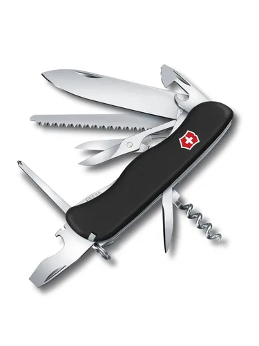 Victorinox V-0.85 13.3 Taschenmesser Outrider, schwarz - Werkstatt und Zubehör: Vielseitiges Taschenmesser mit 15 Funktionen, ideal für Outdoor-Abenteuer und Notfälle.