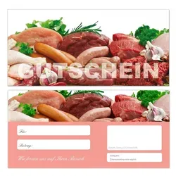 LYSCO Geschenkkarte Geschenkgutscheine Gutschein Fleisch Wurst Metzger (Wurst-677), Frische Zubereitung Handarbeit Grillen