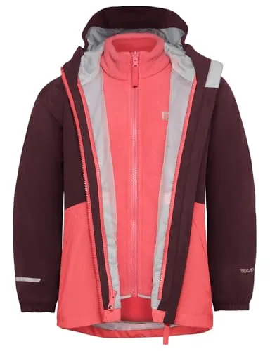 Jack Wolfskin Iceland 3IN1 Jacket K sunset coral (J0141) 92 - Doppeljacke für Kinder, wasser- und winddicht mit atmungsaktivem TEXAPORE Material. Die vielseitige 3-in-1-Jacke bietet optimale Anpassungsfähigkeit und Komfort bei jedem Wetter.