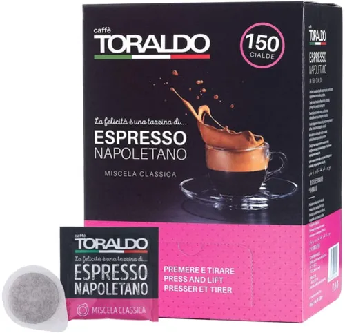 Caffè Toraldo Blend Classic Espresso Napoletano Satz Tribute 150 - Kaffeekapseln & -pads, genießen Sie kräftigen und cremigen Espresso aus Italien mit 150 Portionen für unvergessliche Kaffeepausen.