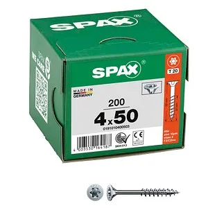 SPAX Universalschrauben T20 Senkkopf WIROX 0191010400503 4 mm x 50 mm, 200 St.
