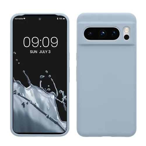 kwmobile Handyhülle für Google Pixel 8 Pro Hülle, für Pixel 8 Pro Case - Hülle Silikon - kabelloses Laden - Hellblau matt