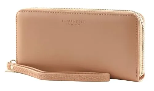 Seidenfelt Manufaktur Geldbörse Smilla - Elegante Geldbörse in Powder Rose, mit 12 Kartenfächern und abnehmbarer Handschlaufe für optimale Organisation und Stil.