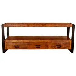Fernsehtisch Retro 150x60x45 aus indischem Mango-Massivholz