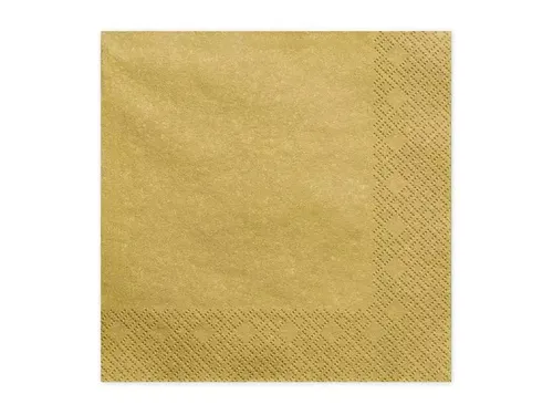 Serwetki trójwarstwowe złote 33x33cm 20szt PartyDeco 5902230745872