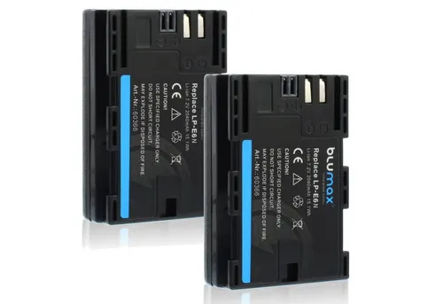 Blumax 2x LP-E6NH 2040mAh EOS R7 R6 Mark II 5DS 90D 7D XC15 Kamera-Akku