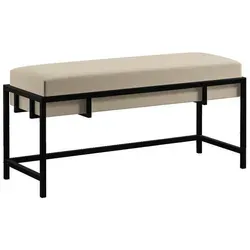 Bettso Polsterbank, Beige, Schwarz, Metall, 80x45x35 cm, Esszimmer, Bänke, Sitzbänke