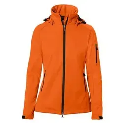 HAKRO Damen Softshelljacke Alberta 248, orange, S - Funktionsjacken, atmungsaktive und winddichte Softshelljacke mit abnehmbarer Kapuze und exzellenter Bewegungsfreiheit dank TRIACTIVE PRO-Technologie.