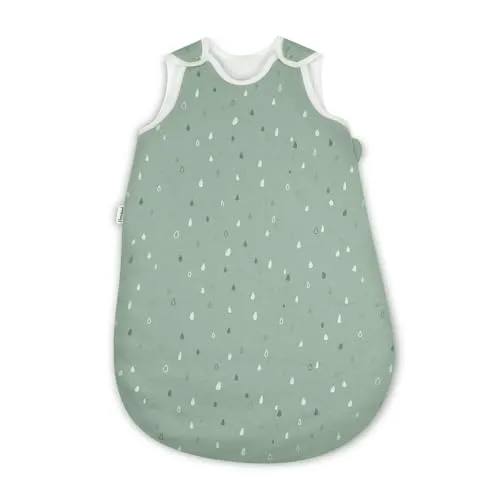 Ehrenkind® Baby Sommerschlafsack Rund | 100% Bio-Baumwolle | Gr. 50/56 Jade Tropfen - Hochwertiger Sommerschlafsack aus 100% Bio-Baumwolle für angenehmes Schlafklima. Sicherer Reißverschluss und großzügiger Schnitt bieten Bewegungsfreiheit und Komfort für warme Nächte.