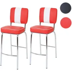 2er-Set Barhocker Avellino - Retro 50er Jahre Design - Barmöbel mit FSC¬Æ-zertifiziertem Kunstlederbezug und hoher Polsterung für optimalen Sitzkomfort. Ideal für Esszimmer oder Bars, bringt nostalgischen Charme in Ihr Zuhause.