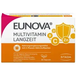 Eunova Langzeit 120 ST - Nahrungsergänzungsmittel mit 13 Vitaminen, Mineralstoffen, Lutein und Lycopin, gluten- und laktosefrei, ideal für eine ausgewogene Ernährung.