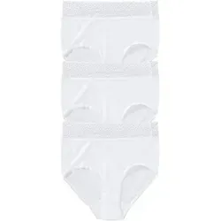 Speidel Taillenslip Natalie (3er Pack) bequem, dekorativ, weich, elastisch, mit Spitze, Baumwolle weiß 42