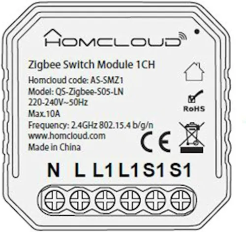 Homcloud Zigbee Wi-Fi Einbau-Schalter Modul AS-SMZ1 - Intelligentes Schaltermodul für die einfache Steuerung Ihrer Beleuchtung. Kompatibel mit Amazon Alexa und ideal für die moderne Smart Home Nutzung.