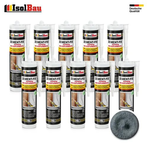Reparaturmörtel Zement-Fix 10 x 300 ml Dunkelgrau Fugenmörtel Express Cement