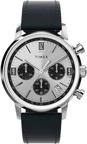 Timex Chronograph MARLIN TW2W10300AJ - Herren Armbanduhr - Chronographen mit Quarz-Antrieb, Stoppfunktion und wasserdicht bis 5 bar. Ideal für stilbewusste Herren, die Funktionalität und Eleganz schätzen.