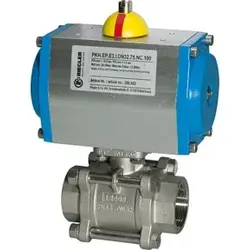 Riegler ES-Kuha Pneumatischer Stellantrieb - Kugelhahn mit pneumatischem Drehantrieb, doppeltwirkend für präzise Steuerung, Betriebstemperatur von -20°C bis 70°C, ideal für anspruchsvolle Anwendungen.