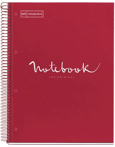 MIQUELRIUS Collegeblock "Notebook EMOTIONS" DIN A4 rot kariert 80 Blatt