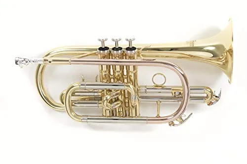 Roy Benson Bb-Kornett CR-202 (Hochwertiges, leichtes Messinginstrument, für den professionellen Einsatz, inklusivem Rechtecketui, mit Rucksackgarnitur), lackiert