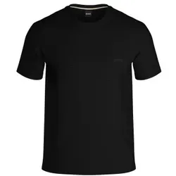 BOSS Rib T Shirt Schwarz Baumwolle Large Herren