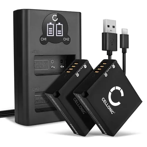 CELLONIC 2X Akku für Kamera Kompatibel mit Leica D-LUX, D-LUX (Typ 109), D-LUX 7, BC-DC15 - (980mAh, 7.4V) + Dual Ladegerät