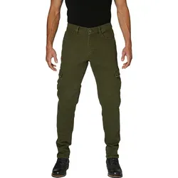Rokker Cargo Slim Textilhose unisex - Oliv - W36/L34 - Motorradhose im Cargo Style, wasserabweisend mit hochabriebfesten Fasern und herausnehmbaren Sas-Tec Protektoren für optimalen Schutz. Ideal für stilbewusste Biker.