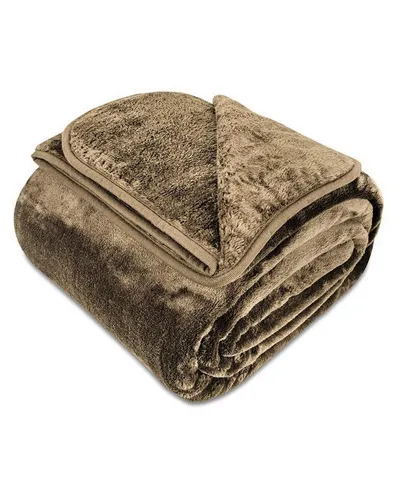Gräfenstayn Kuscheldecke Cashmere-Feeling - Flauschige Wohndecke in Braun - Super weiche und dicke Fleecedecke für gemütliche Stunden auf Sofa oder Couch. Ideal als Tagesdecke und Überwurf, Maße 150 cm x 200 cm.