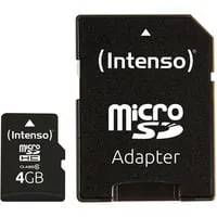 INTENSO 3413450 - MicroSDHC-Speicherkarte 4GB, Class 10 - Speicherkarten für Smartphones und Tablets, erweiterbarer Speicher mit HIGH SPEED Übertragungsraten von bis zu 25 MB/s für schnelle Datenübertragung.