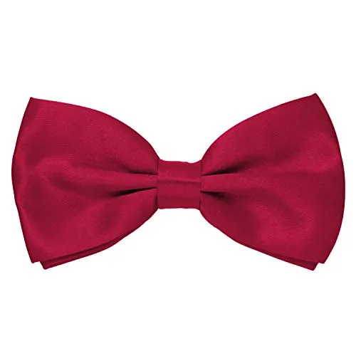 MASADA Herren Fliege Beerenrot glänzend und stufenlos verstellbar, handgefertigt mit Hakenverschluss - 12 x 6 cm 100% Polyester