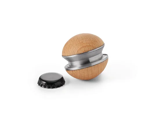 PHILIPPI - BOULE Flaschenöffner - Kreativer Flaschenöffner aus Buchenholz und Edelstahl, lässiges Design und spielerische Funktionalität machen ihn zum perfekten Begleiter für jede Feier.