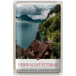 Roomando Metallschild Blechschild Reise 20x30cm Vierwaldstättersee Schweiz Natur 20x30