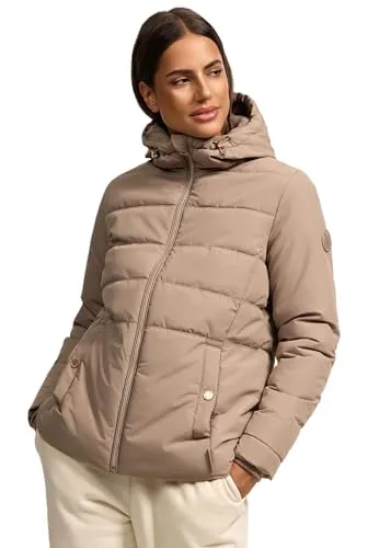 MARIKOO Damen Winterjacke N026 - Warme Steppjacke mit Kapuze - Funktionsjacke für Damen in Größen XS-3XL, mit kuscheligem Fleecestoff, 4 praktischen Taschen und optimalem Wärmekomfort für kalte Tage.