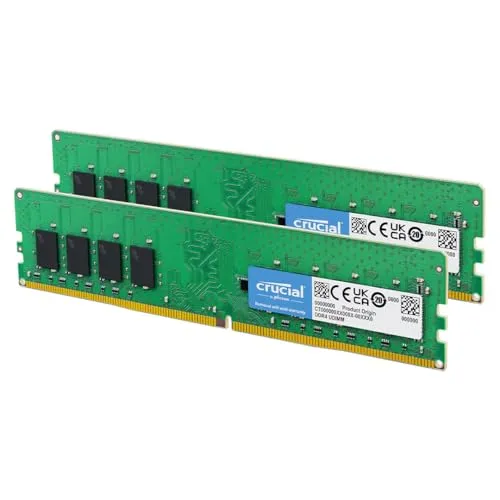 crucial CT2K32G4DFD832A - 64 GB DDR4 Arbeitsspeicher, hohe Geschwindigkeit für anspruchsvolle Anwendungen und Spiele
