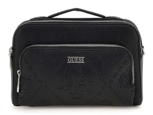 GUESS Umhängetasche Boston Schwarz Herren – Elegante Crossbody Bag - Stylische Schultertasche für Herren, ideal für Business und Freizeit. Mit abnehmbaren Trägern und praktischen Innenfächern für optimale Organisation.