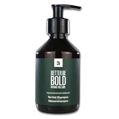 Better Be Bold No Hair Shampoo 200 ml - Spezialshampoo für Glatzenträger, reinigt sanft und spendet Feuchtigkeit. Mit natürlichen Inhaltsstoffen für eine gepflegte Kopfhaut und ein frisches Duscherlebnis.