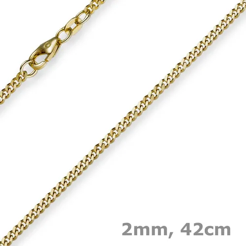 2mm Panzerkette Collier aus 585 Gelbgold, 42cm Unisex - Hochwertige 2mm Panzerkette aus 585er Gelbgold, ideal für jeden Anlass. Mit einer Länge von 42cm ist sie perfekt für stilvolle Akzente.