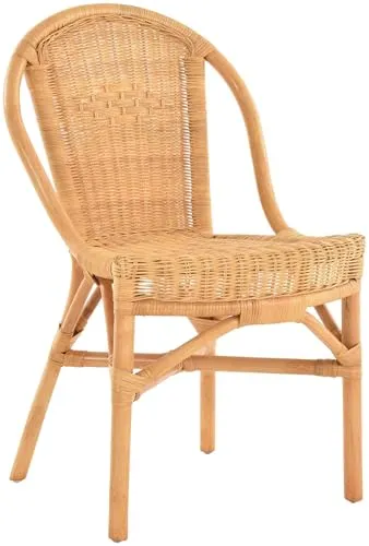Rattanstuhl Klassik in Honigfarbe - Stapelbarer Esszimmerstuhl aus handgefertigtem Rattan, ideal für Küche und Gastronomie. Mit einer Breite von 51cm und einer Höhe von 88cm vereint er Stil und Funktionalität.