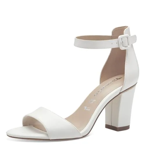 Tamaris Damen 1-28326-42 Sandalette mit Absatz, Weiß, 41 EU - Wanderschuhe mit elegantem Stilettoabsatz (8,5 cm) und ANTIshokk sowie TOUCH-IT Technologie für maximalen Tragekomfort – ideal für modebewusste Damen.