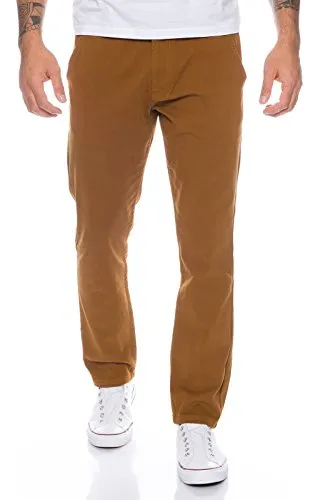 Rock Creek Herren Designer Chinohose Regular Slim RC-390 Camel W32 L34 - Hochwertige Herren Chinohose mit tollem Design und weichem Material. Ideal für Freizeit und Alltag mit zwei Eingriffstaschen und praktischem 5-Pocket-Style.