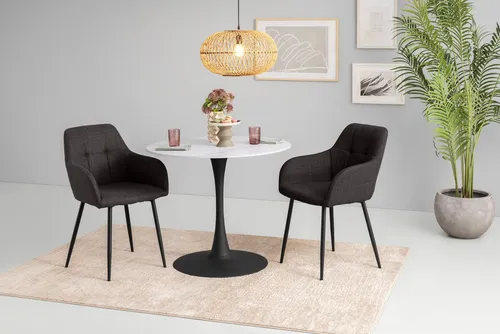 Esszimmerstuhl HELA "HANNA" - Moderner Komfort in Anthrazit - Stühle, gepolsterter Schalenstuhl mit Armlehnen und strapazierfähigem Webstoff, ideal für jeden Bodenbelag und maximale Belastbarkeit von 120 kg.
