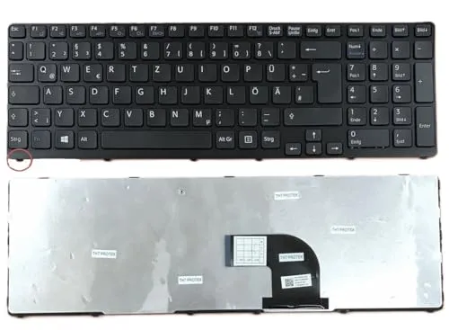 Schwarz Tastatur ohne Beleuchtung Version 2 für Sony Vaio SVE17, SVE-17 - Hochwertige Ersatztastatur für Sony Vaio Laptops, ideal für einen einfachen Austausch. Bitte vergleichen Sie die Rückseite und Anschlüsse mit Ihrer alten Tastatur für eine passgenaue Lösung.