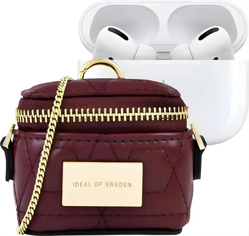 IDEAL OF SWEDEN Mini-Tasche für AirPods Modell Poppy, Rot - Kopfhörer-Zubehör mit eleganter Minitasche für AirPods, ausgestattet mit abnehmbarer Kette und Karabiner für vielseitiges Tragen.