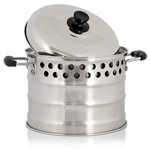 BBQ-Toro Edelstahl Kochtopf für Raketenofen, Ø 24 cm - Dutch Oven für Outdoor-Kochen, doppelwandig für effizientes Erhitzen, ideal für Camping und Grillen im Raketenofen.
