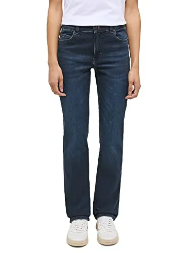 MUSTANG Damen Jeans Hose Crosby Relaxed Straight - Jeans in Relaxed Straight Passform mit elastischer Baumwolle für optimalen Tragekomfort. 5-Pocket-Design und modische Used-Waschung für einen lässigen Look.