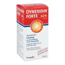 Dynexidin Forte 0,2% - Mundspülung zur Bekämpfung von Bakterien und Entzündungen, schützt Zähne und Zahnfleisch mit einem langanhaltenden Schutzfilm.