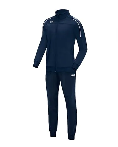 JAKO Kinder Trainingsanzug Polyester Classico, marine, 164, M9150 - Trainingsbekleidung mit praktischen Reißverschlusstaschen und elastischem Bund für optimalen Sitz – ideal für Sport und Freizeit.