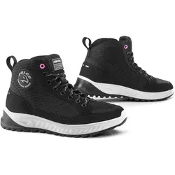 Falco Airforce Damen Motorradstiefel - Schwarz - 36 EU - Robuste Motorradstiefel mit D3O®-Protektoren für optimalen Knöchelschutz und hohen Tragekomfort. Ideal für lange Fußwege und sicheres Fahren.