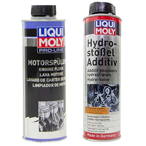Motor Spülung Reiniger 2427 + Hydro Stößel Additiv 1009 LIQUI MOLY