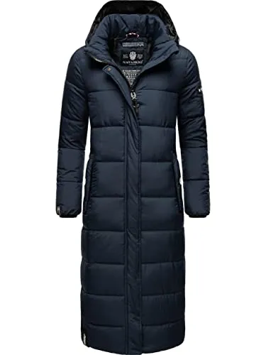 Navahoo Damen Wintermantel Isalie Navy XXL - Funktionsjacke mit abnehmbarer Kapuze, Innentasche für Bluetooth-Kopfhörer und Powerbank – ideal für kalte Wintertage und modisch kombinierbar.